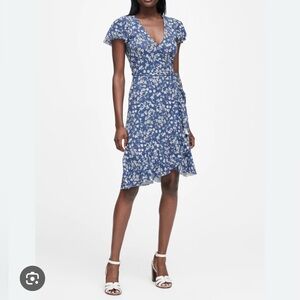 Banana Republic Asymmetrical Blue Floral Dress